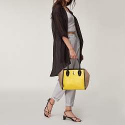 Pre Owned Furla Tri Color Leather Satchel