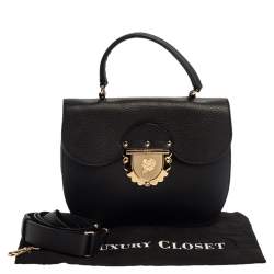 Pre Owned Furla Black Leather Ducale Top Handle Bag