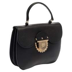 Pre Owned Furla Black Leather Ducale Top Handle Bag