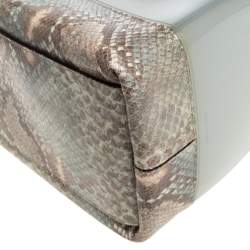 Pre Owned Furla Multicolor Rubber and Snakeskin Embossed Leather Medium Candy Satchel