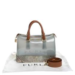 Pre Owned Furla Multicolor Rubber and Snakeskin Embossed Leather Medium Candy Satchel