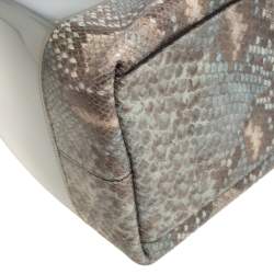 Pre Owned Furla Multicolor Rubber and Snakeskin Embossed Leather Medium Candy Satchel