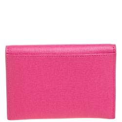 Pre Owned Furla Pink Leather Babylon Card Holder
