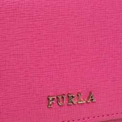 Pre Owned Furla Pink Leather Babylon Card Holder