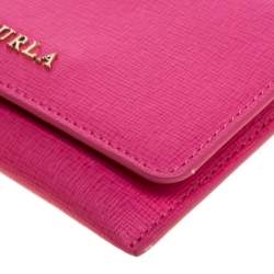 Pre Owned Furla Pink Leather Babylon Card Holder