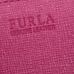 Pre Owned Furla Pink Leather Babylon Card Holder