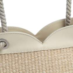 Pre Owned حقيبة يد فورلا بيتش جلد و قش بيج