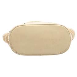 Pre Owned حقيبة يد فورلا بيتش جلد و قش بيج