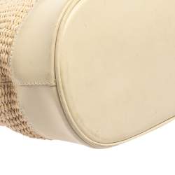 Pre Owned حقيبة يد فورلا بيتش جلد و قش بيج