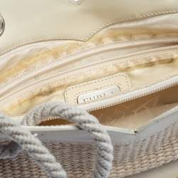 Pre Owned حقيبة يد فورلا بيتش جلد و قش بيج