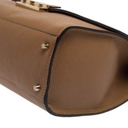 Pre Owned Furla Beige Leather Large Julia Top Handle Bag