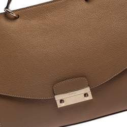 Pre Owned Furla Beige Leather Large Julia Top Handle Bag