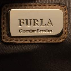 Pre Owned Furla Beige Leather Large Julia Top Handle Bag