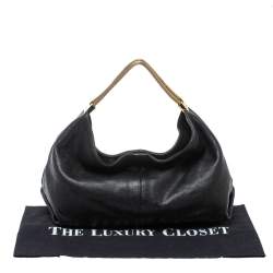 Pre Owned Furla Black Leather Luna Hobo