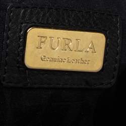 Pre Owned Furla Black Leather Luna Hobo