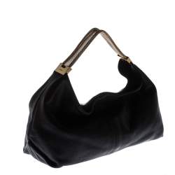 Pre Owned Furla Black Leather Luna Hobo