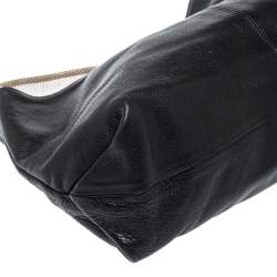 Pre Owned Furla Black Leather Luna Hobo