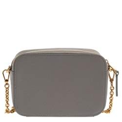Pre Owned Furla Grey Textured Leather Mini Brava Crossbody Bag
