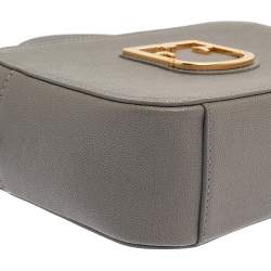 Pre Owned Furla Grey Textured Leather Mini Brava Crossbody Bag
