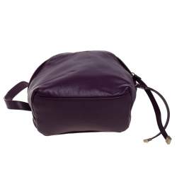 Pre Owned Furla Purple Leather Mini Spy Backpack 