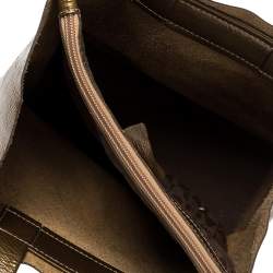 Pre Owned Furla Olive Green Patent Leather Divide It Tote