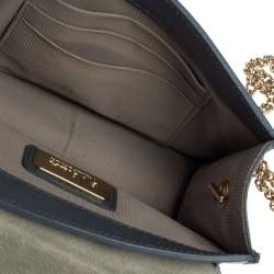 Pre Owned Furla Blue Studded Leather Julia Crossbody Bag