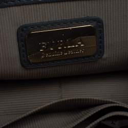 Pre Owned Furla Blue Studded Leather Julia Crossbody Bag