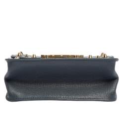 Pre Owned Furla Blue Studded Leather Julia Crossbody Bag