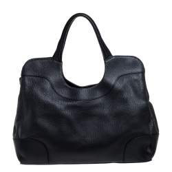 Furla Black Textured Leather Hobo
