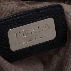 Furla Black Textured Leather Hobo