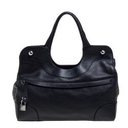 Furla Black Textured Leather Hobo