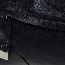Furla Black Textured Leather Hobo