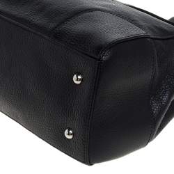 Furla Black Textured Leather Hobo