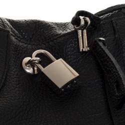Furla Black Textured Leather Hobo