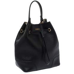 Pre Owned حقيبة فورلا باكت أربطة ستاسي جلد أسود