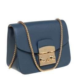 Pre Owned حقيبة كروس فورلا متروبوليس صغيرة سلسلة جلد أزرق