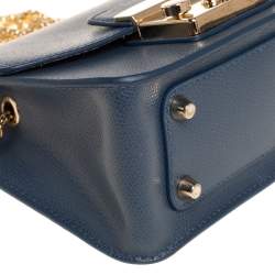 Pre Owned حقيبة كروس فورلا متروبوليس صغيرة سلسلة جلد أزرق