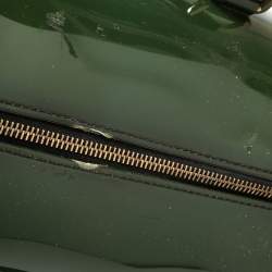 Pre Owned Furla Green Rubber and Pyhton Embossed Leather Medium Candy Satchel