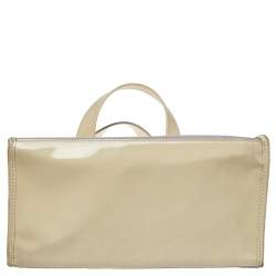 Furla Cream Mesh And Patent Leather Divide It Tote