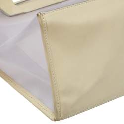 Furla Cream Mesh And Patent Leather Divide It Tote