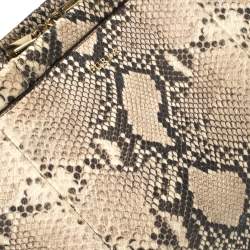 Pre Owned حقيبة يد فورلا سحاب جلد نقشة الثعبان بيج