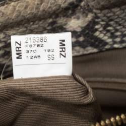 Pre Owned حقيبة يد فورلا سحاب جلد نقشة الثعبان بيج