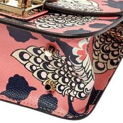 Pre Owned Furla Multicolour Peacock Print Leather Mini Metropolis Crossbody Bag
