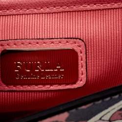 Pre Owned Furla Multicolour Peacock Print Leather Mini Metropolis Crossbody Bag