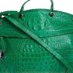 مملوكة مسبقًا حقيبة ساتشل فورلا قبة بيبر جلد نقش تمساح أخضر