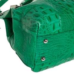 مملوكة مسبقًا حقيبة ساتشل فورلا قبة بيبر جلد نقش تمساح أخضر