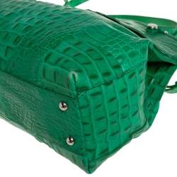 مملوكة مسبقًا حقيبة ساتشل فورلا قبة بيبر جلد نقش تمساح أخضر