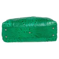 مملوكة مسبقًا حقيبة ساتشل فورلا قبة بيبر جلد نقش تمساح أخضر