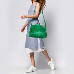 مملوكة مسبقًا حقيبة ساتشل فورلا قبة بيبر جلد نقش تمساح أخضر