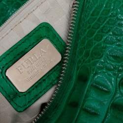 مملوكة مسبقًا حقيبة ساتشل فورلا قبة بيبر جلد نقش تمساح أخضر
